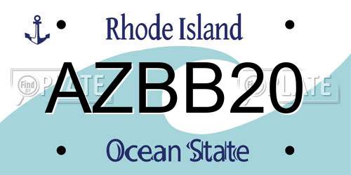 AZBB20 Rhode Island License Plate