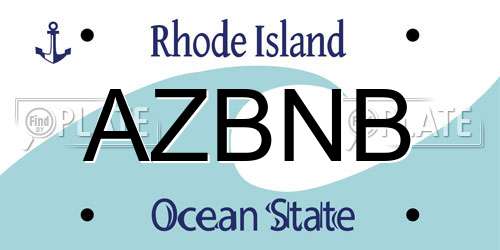 AZBNB Rhode Island License Plate