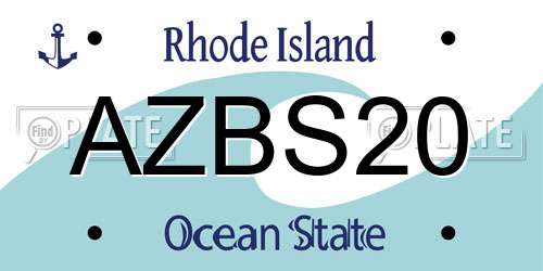 AZBS20 Rhode Island License Plate