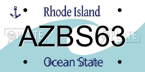 AZBS63 Rhode Island License Plate