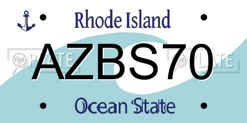 AZBS70 Rhode Island License Plate