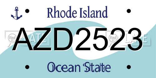 AZD2523 Rhode Island License Plate