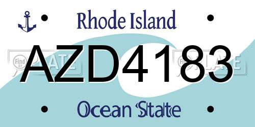 AZD4183 Rhode Island License Plate