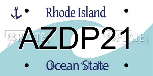 AZDP21 Rhode Island License Plate