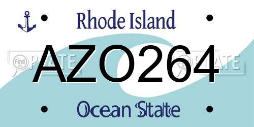 AZO264 Rhode Island License Plate