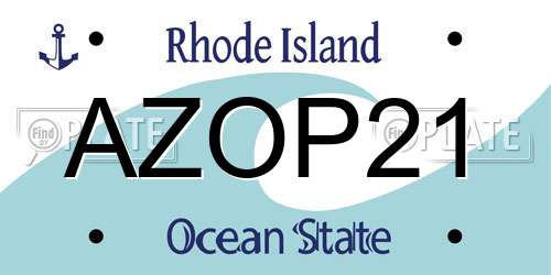 AZOP21 Rhode Island License Plate