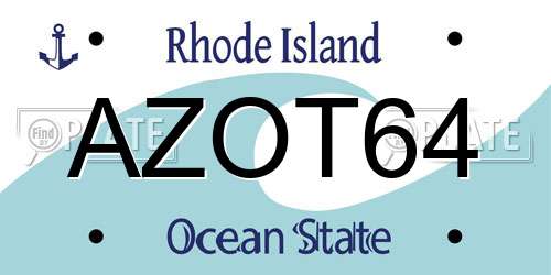 AZOT64 Rhode Island License Plate