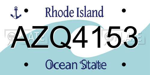 AZQ4153 Rhode Island License Plate