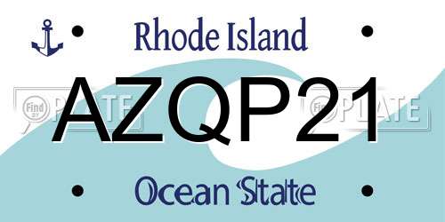 AZQP21 Rhode Island License Plate