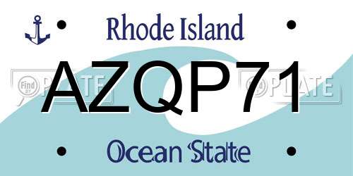 AZQP71 Rhode Island License Plate