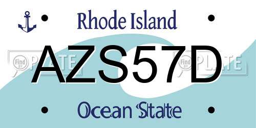 AZS57D Rhode Island License Plate
