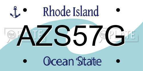 AZS57G Rhode Island License Plate
