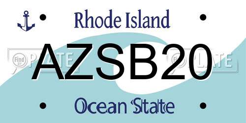 AZSB20 Rhode Island License Plate
