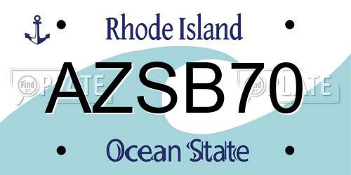 AZSB70 Rhode Island License Plate