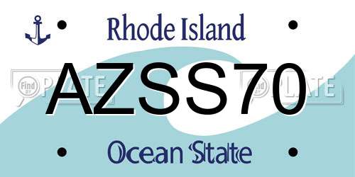 AZSS70 Rhode Island License Plate