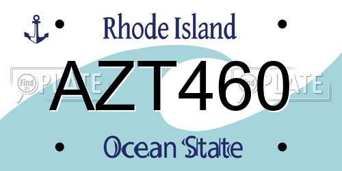 AZT460 Rhode Island License Plate