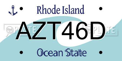 AZT46D Rhode Island License Plate