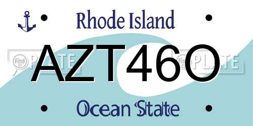 AZT46O Rhode Island License Plate