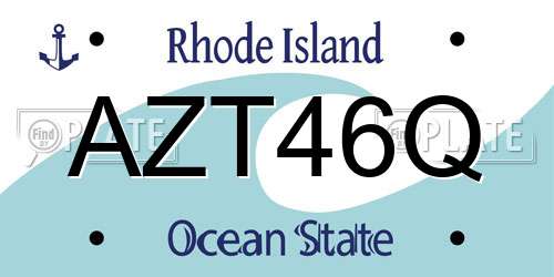AZT46Q Rhode Island License Plate