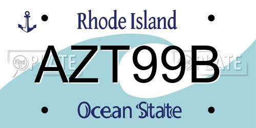 AZT99B Rhode Island License Plate