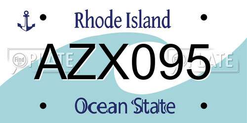 AZX095 Rhode Island License Plate