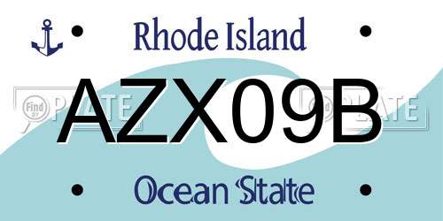 AZX09B Rhode Island License Plate