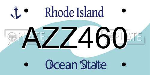 AZZ460 Rhode Island License Plate