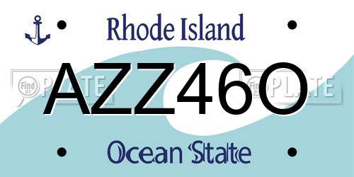 AZZ46O Rhode Island License Plate