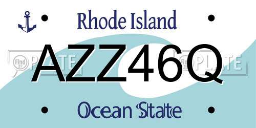AZZ46Q Rhode Island License Plate