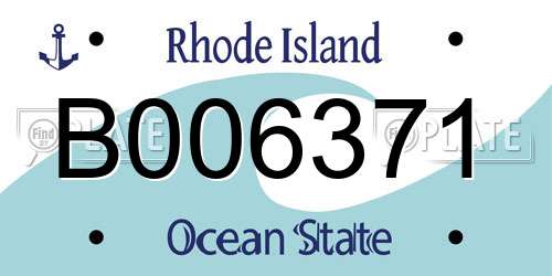 B006371 Rhode Island License Plate