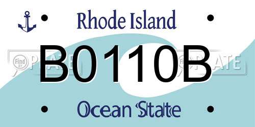 B0110B Rhode Island License Plate