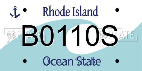 B0110S Rhode Island License Plate