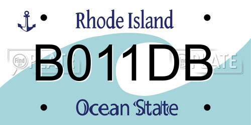 B011DB Rhode Island License Plate
