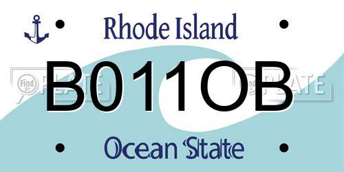 B011OB Rhode Island License Plate