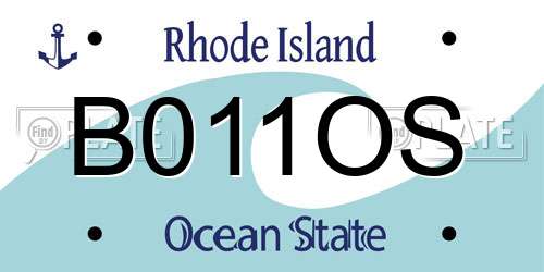 B011OS Rhode Island License Plate