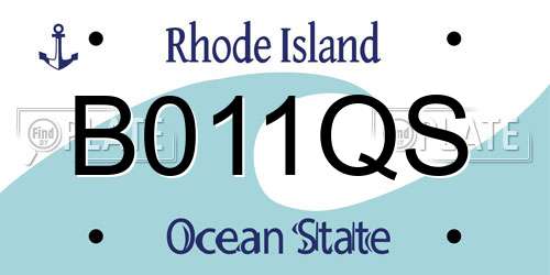 B011QS Rhode Island License Plate