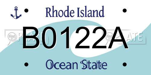 B0122A Rhode Island License Plate