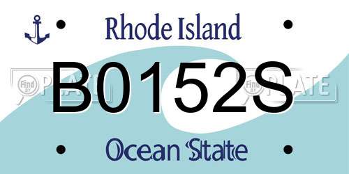 B0152S Rhode Island License Plate