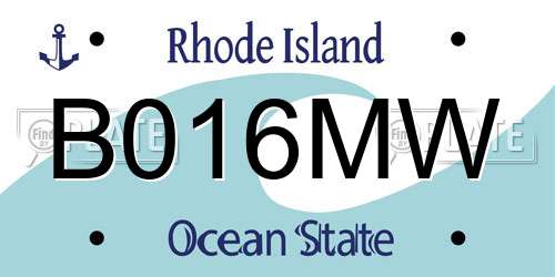 B016MW Rhode Island License Plate