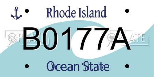 B0177A Rhode Island License Plate