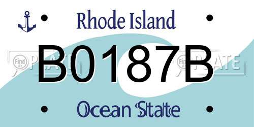 B0187B Rhode Island License Plate