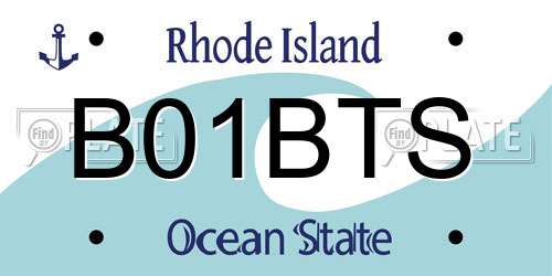 B01BTS Rhode Island License Plate