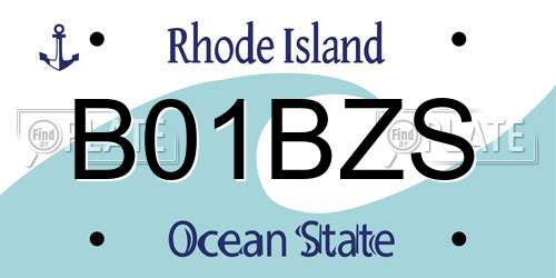 B01BZS Rhode Island License Plate