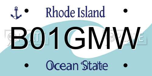 B01GMW Rhode Island License Plate