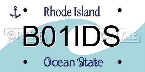 B01IDS Rhode Island License Plate
