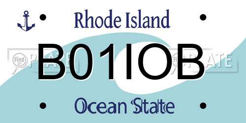 B01IOB Rhode Island License Plate
