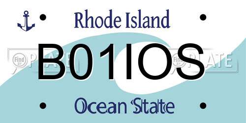 B01IOS Rhode Island License Plate