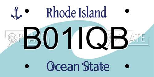B01IQB Rhode Island License Plate