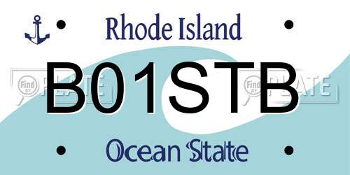 B01STB Rhode Island License Plate