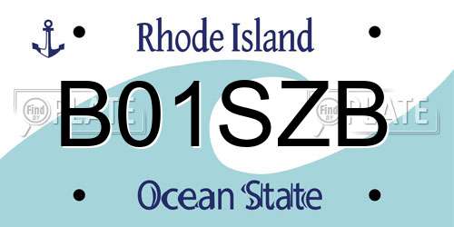 B01SZB Rhode Island License Plate